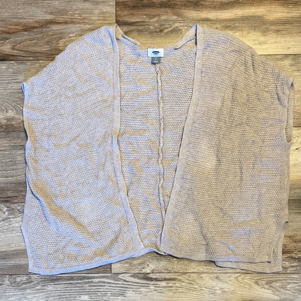 Old Navy Light Beige Open-Front Knit Cardigan